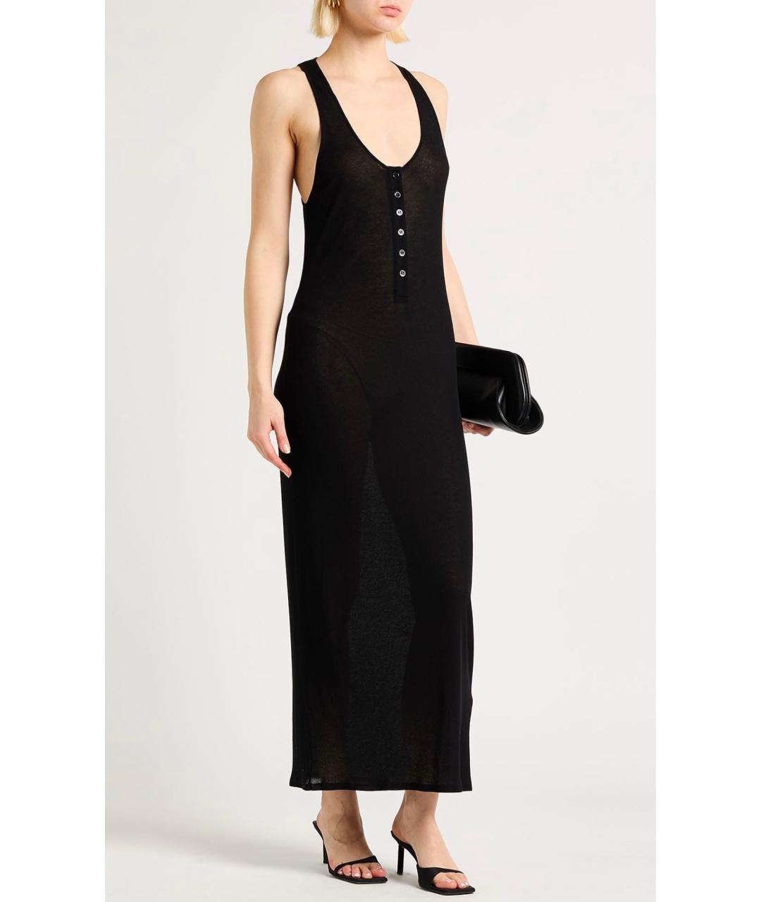 SAINT LAURENT Черное хлопковое коктейльное платье, фото 2