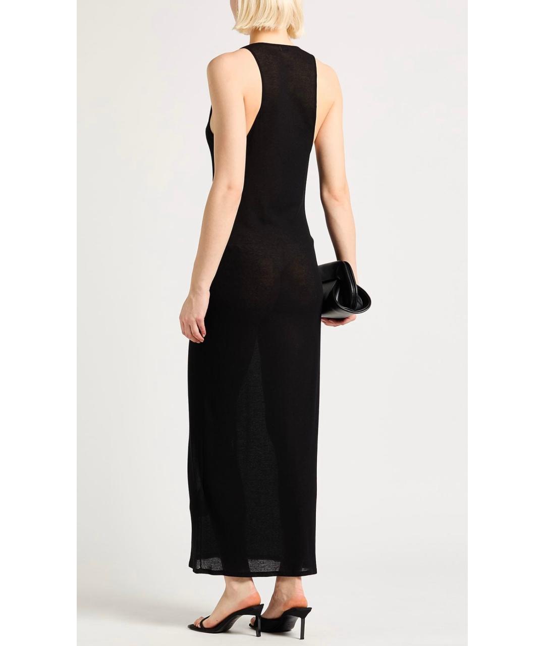 SAINT LAURENT Черное хлопковое коктейльное платье, фото 3