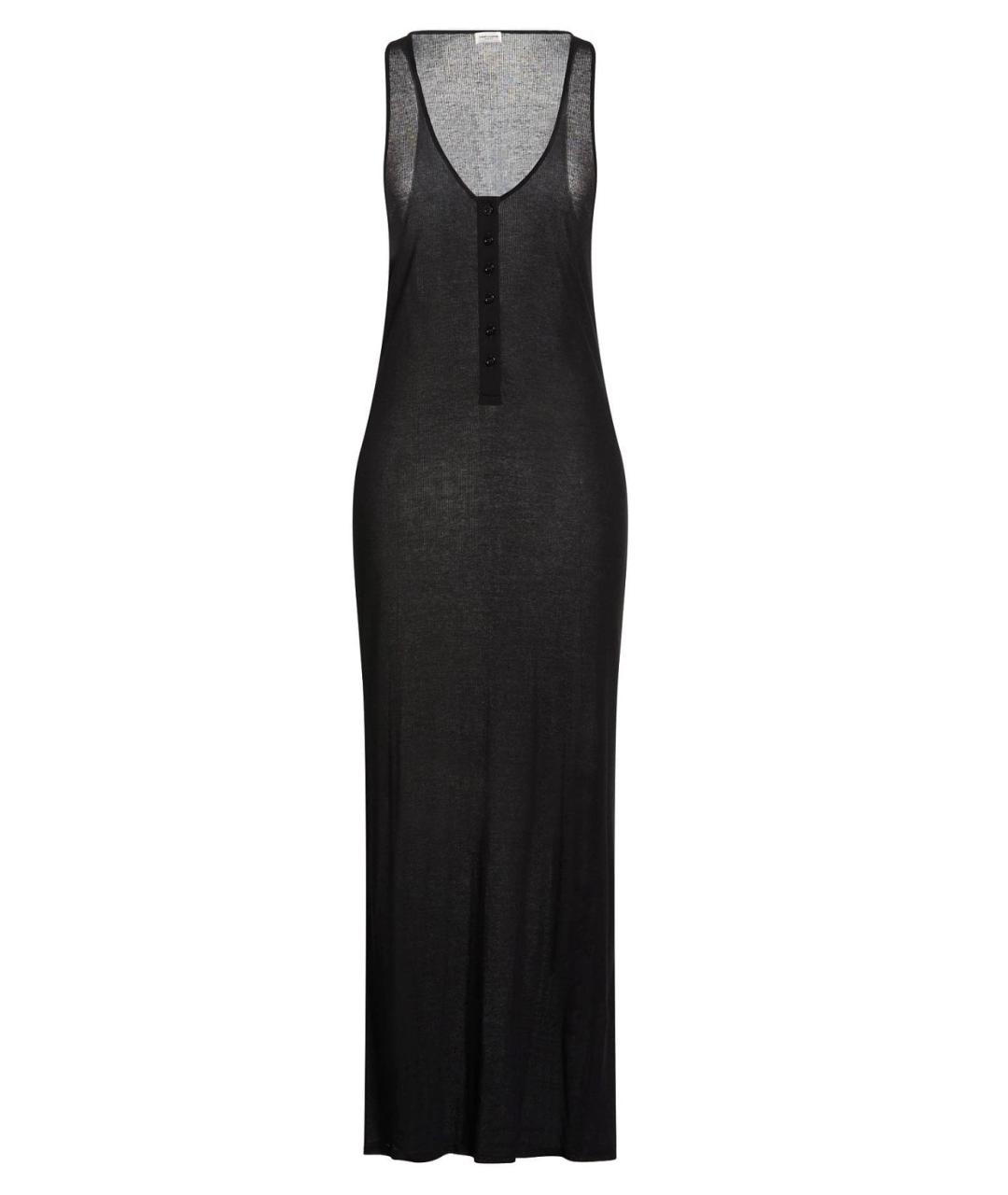 SAINT LAURENT Черное хлопковое коктейльное платье, фото 4
