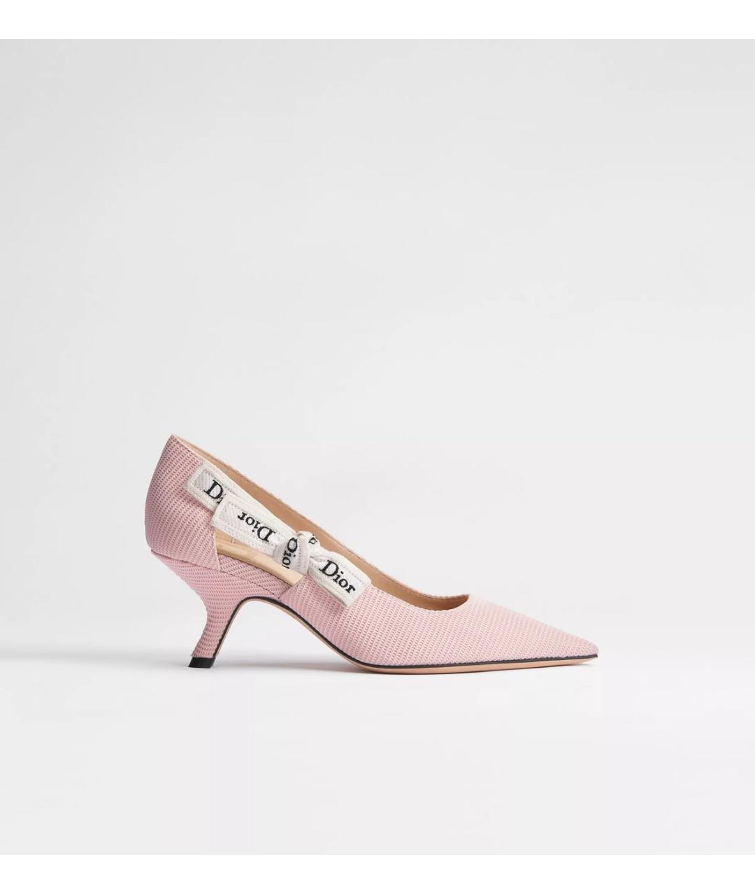 CHRISTIAN DIOR Розовые текстильные туфли, фото 8