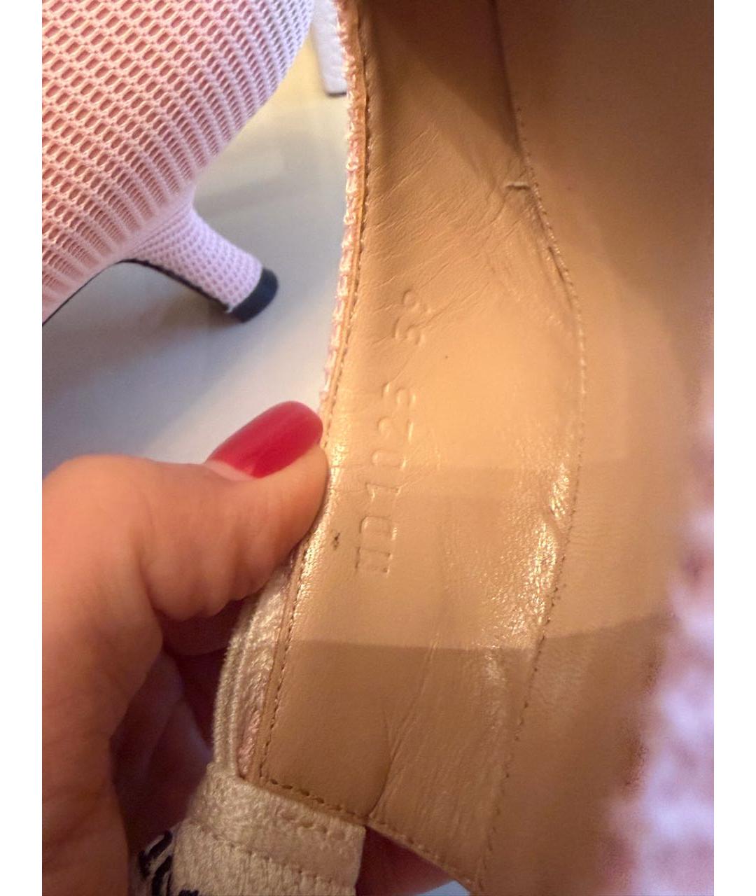 CHRISTIAN DIOR Розовые текстильные туфли, фото 7