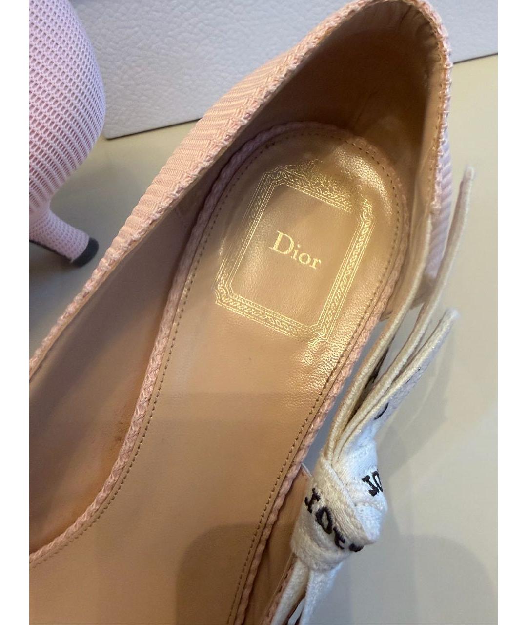 CHRISTIAN DIOR Розовые текстильные туфли, фото 6