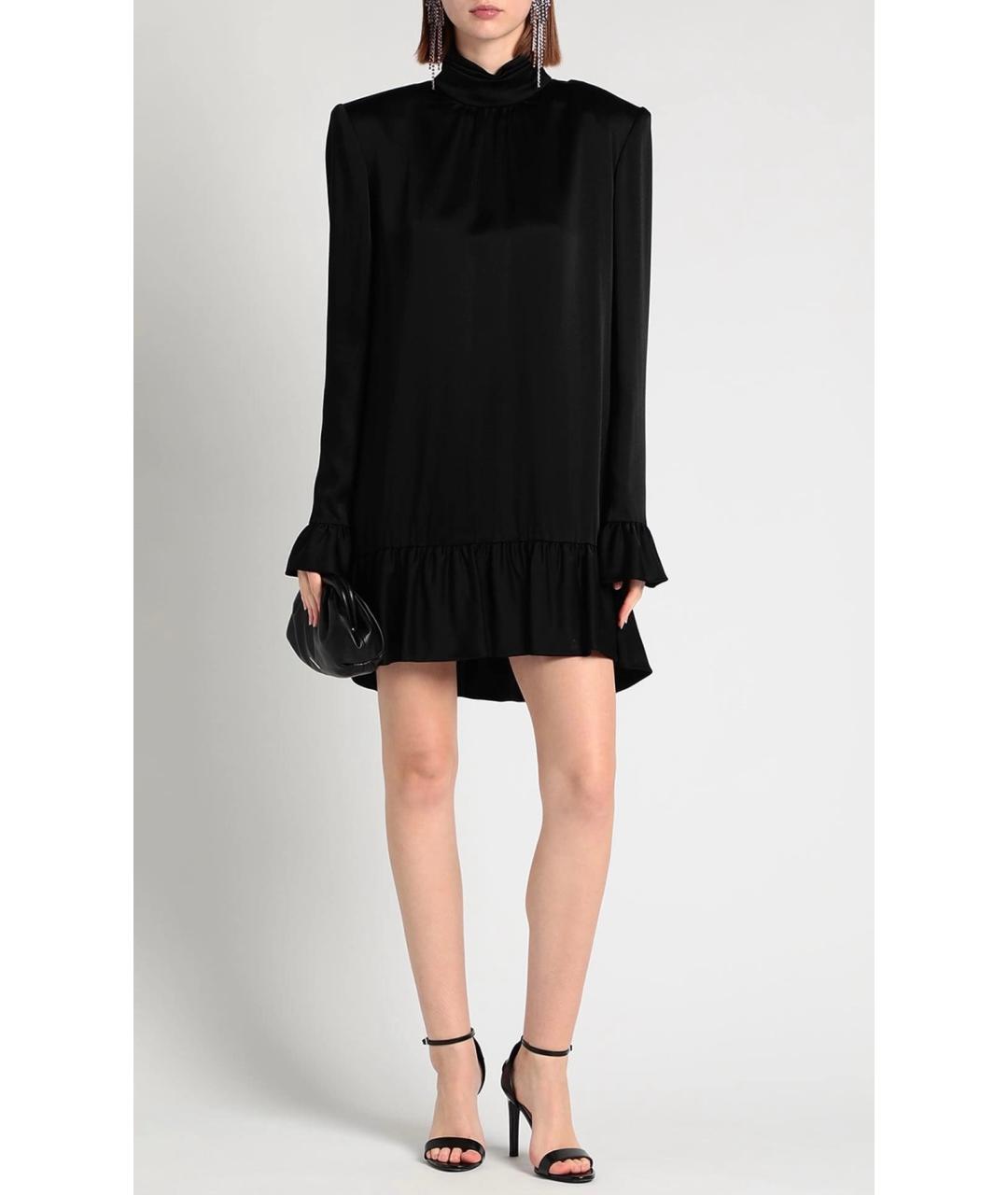 SAINT LAURENT Черное ацетатное коктейльное платье, фото 2