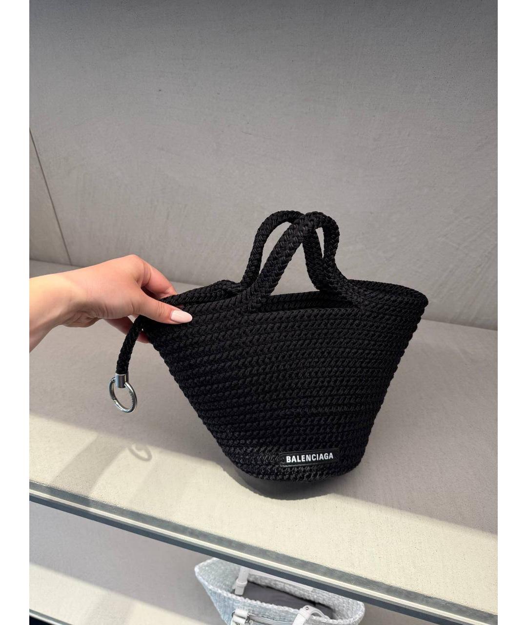BALENCIAGA Черная нейлоновая сумка с короткими ручками, фото 5