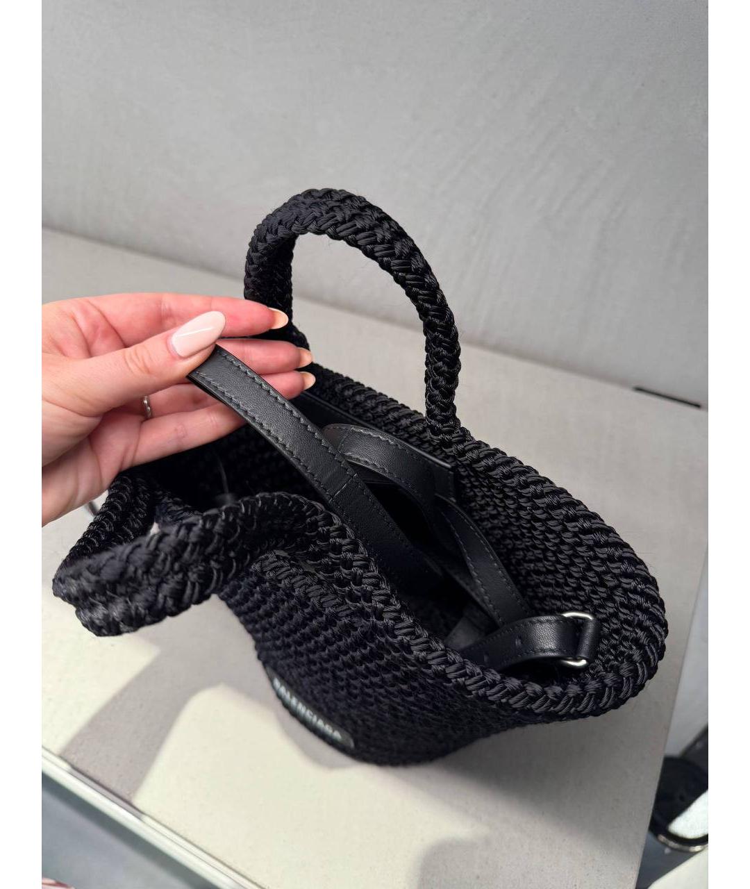 BALENCIAGA Черная нейлоновая сумка с короткими ручками, фото 2