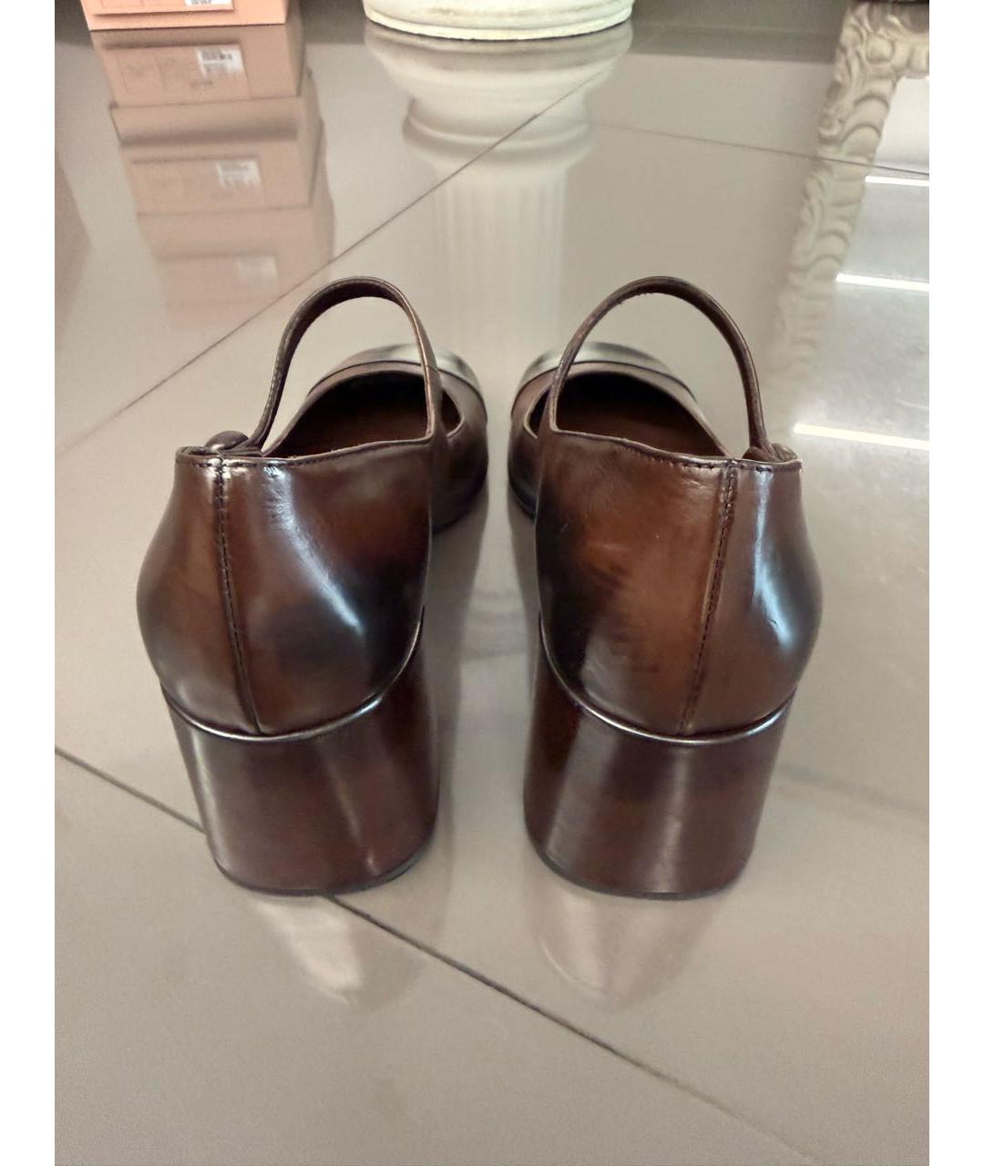 MIU MIU Бордовые кожаные туфли, фото 3