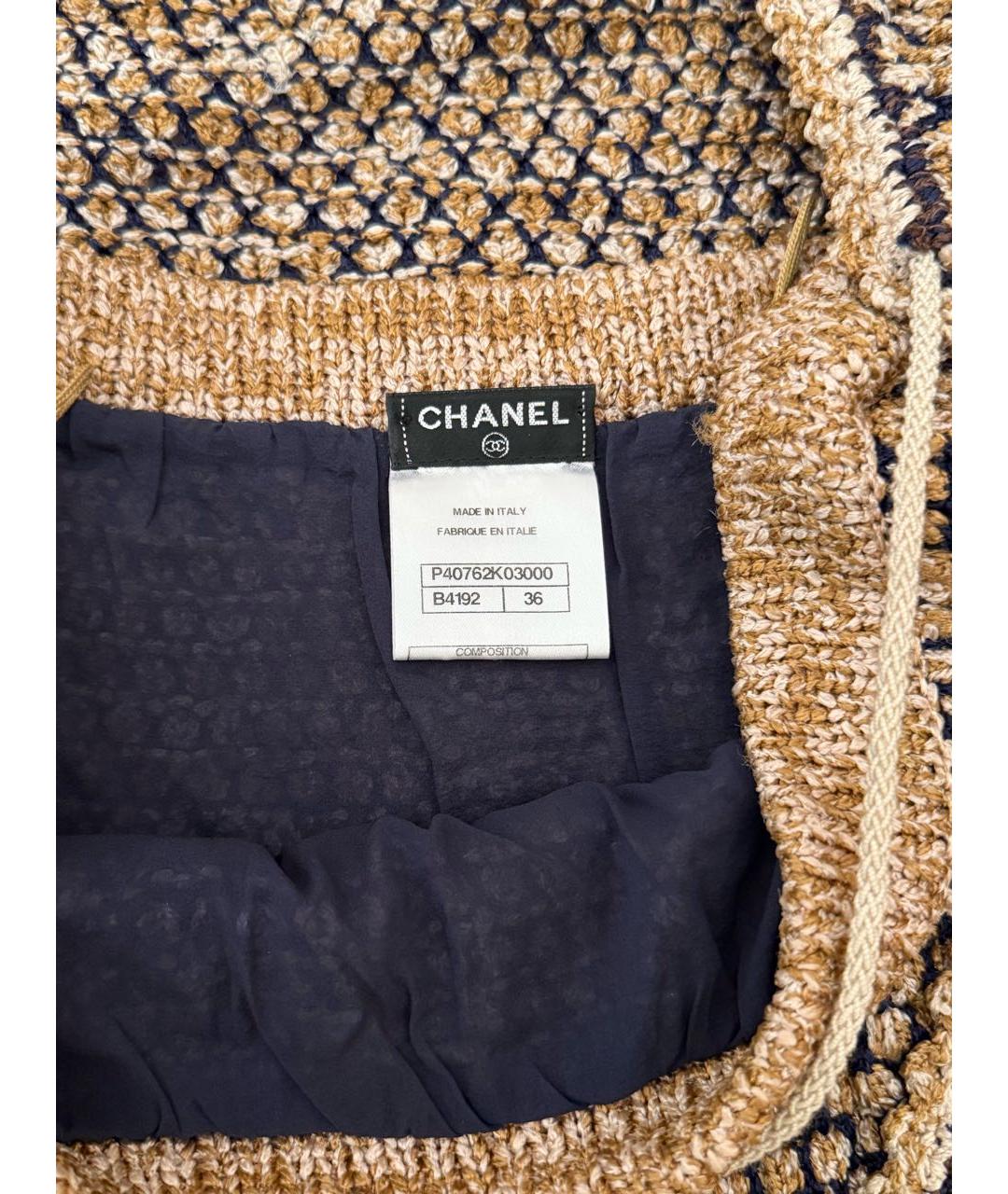 CHANEL Золотой вискозный костюм с юбками, фото 8