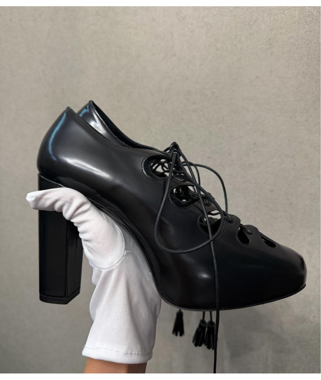MAX MARA Черные кожаные ботинки, фото 2