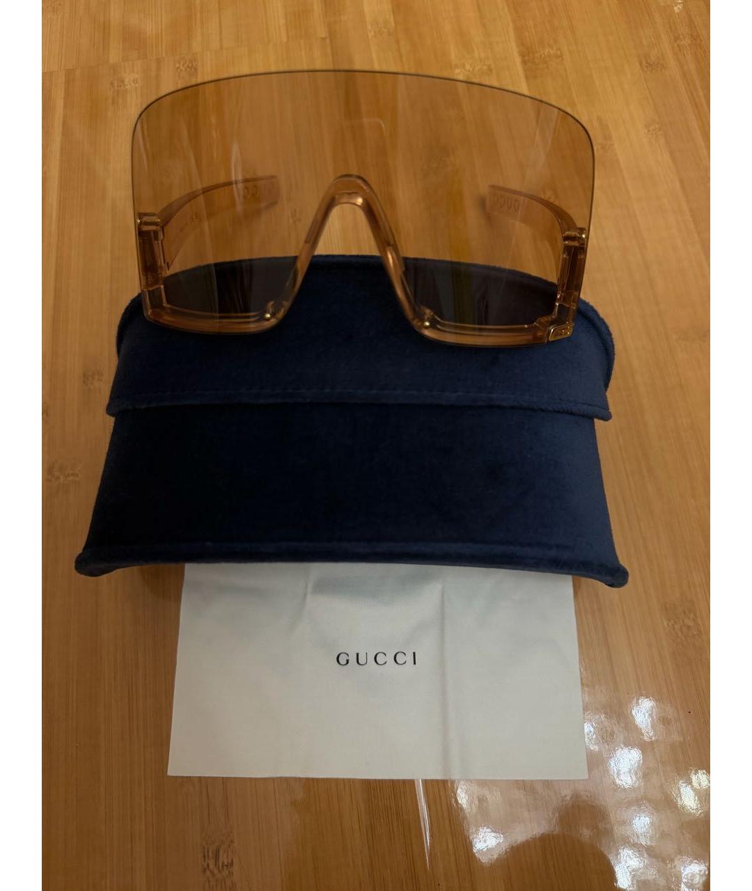 GUCCI Розовые пластиковые солнцезащитные очки, фото 5