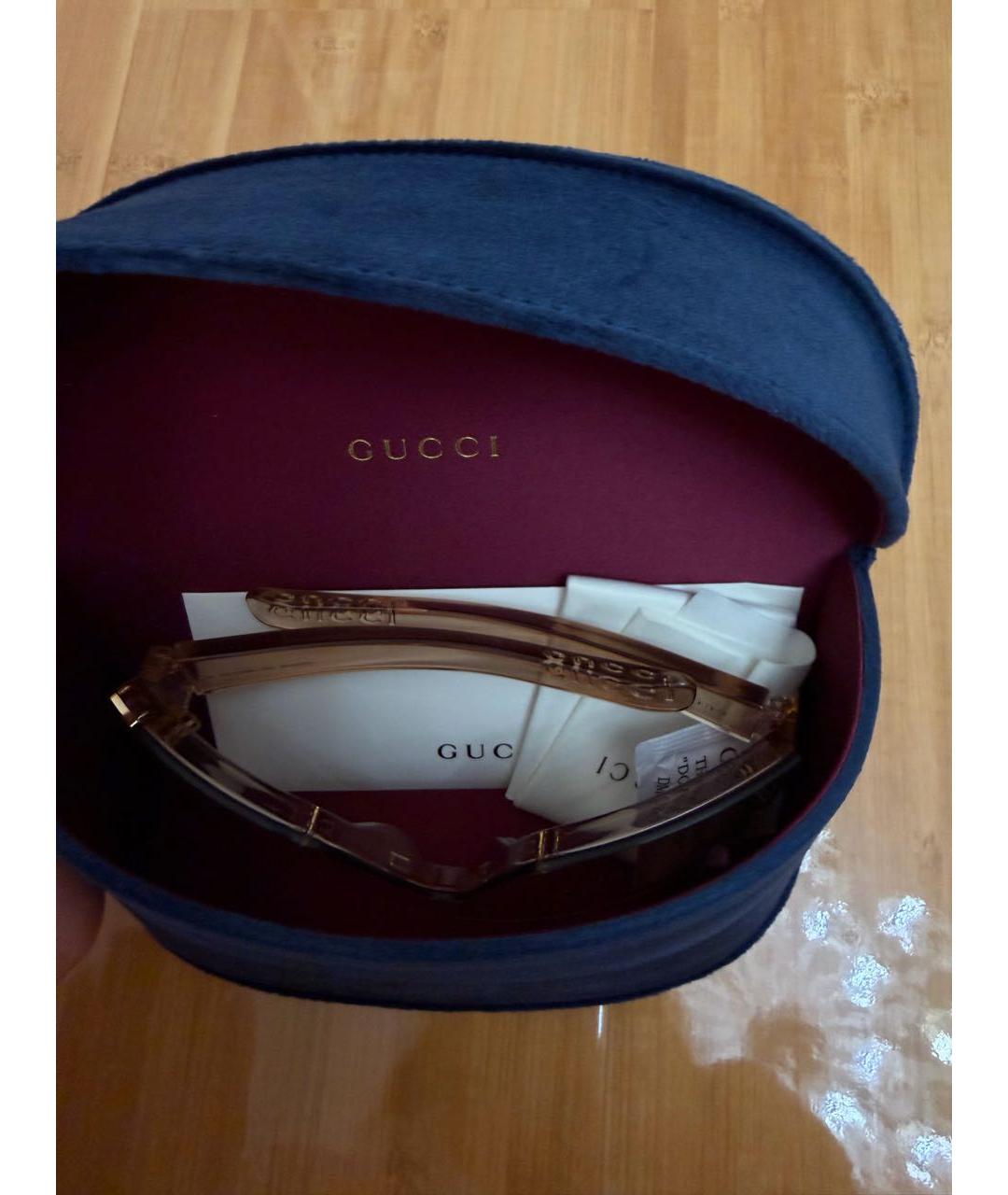 GUCCI Розовые пластиковые солнцезащитные очки, фото 3