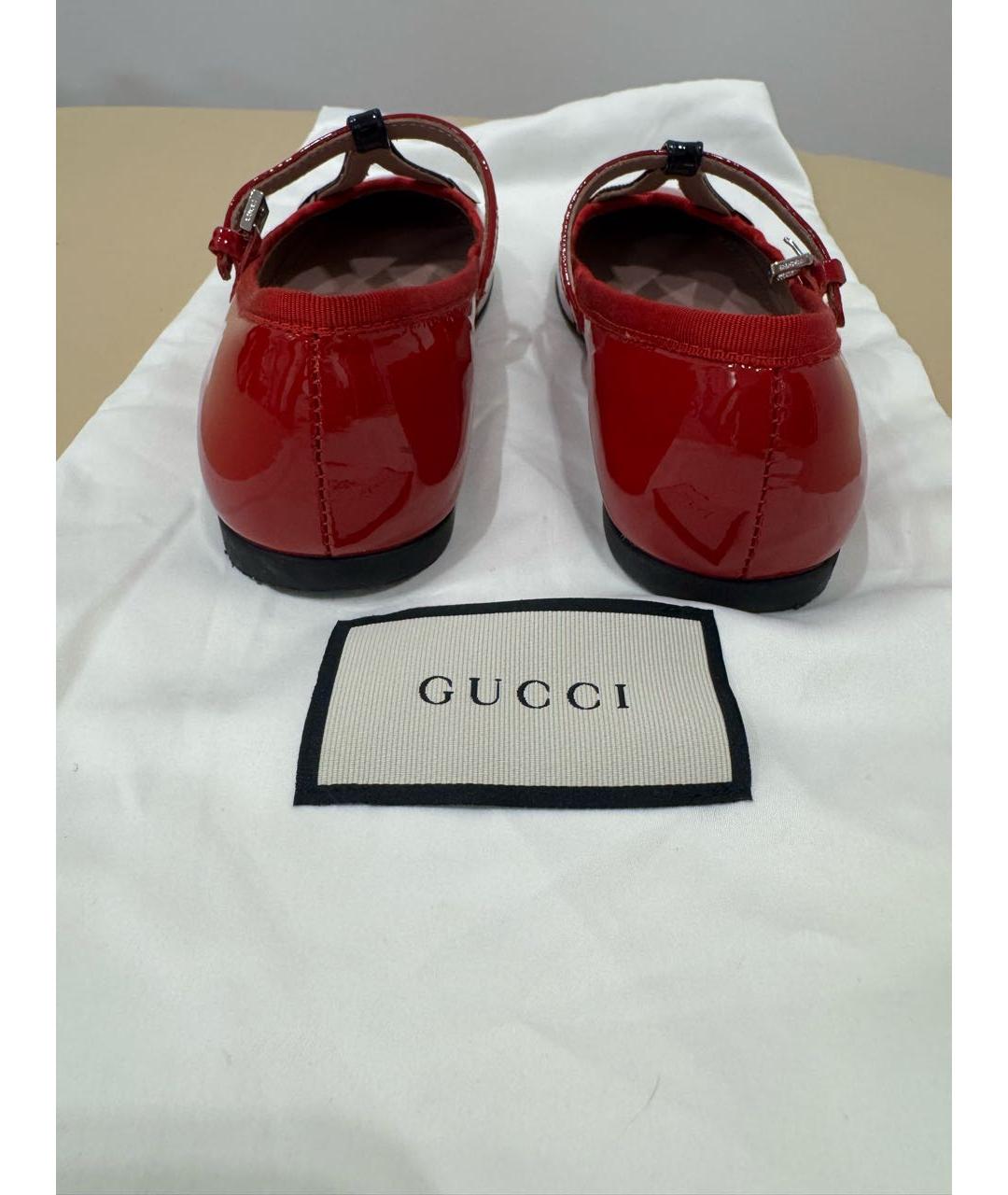 GUCCI Красные туфли из лакированной кожи, фото 4