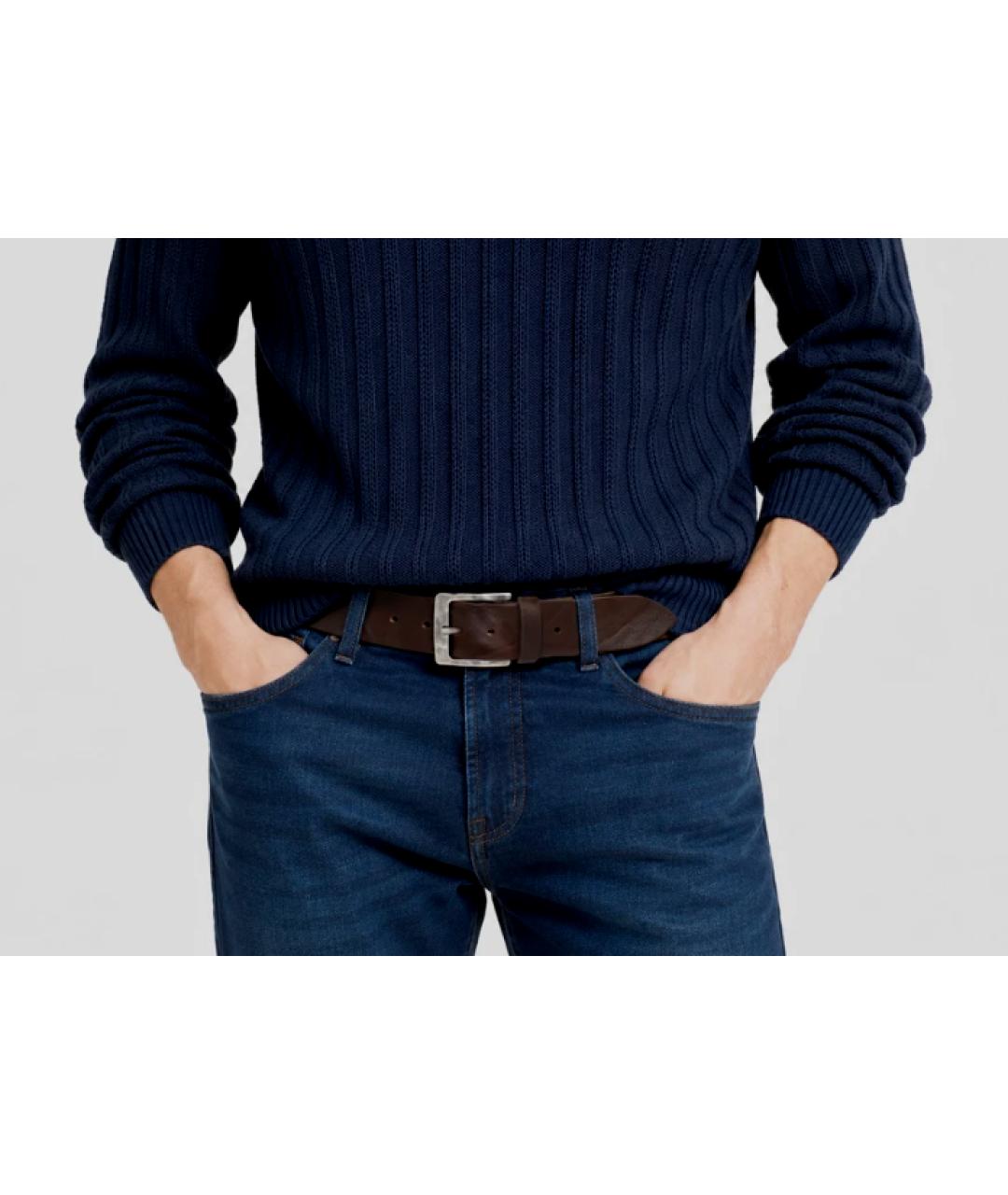 TRUSSARDI JEANS Коричневый кожаный ремень, фото 4