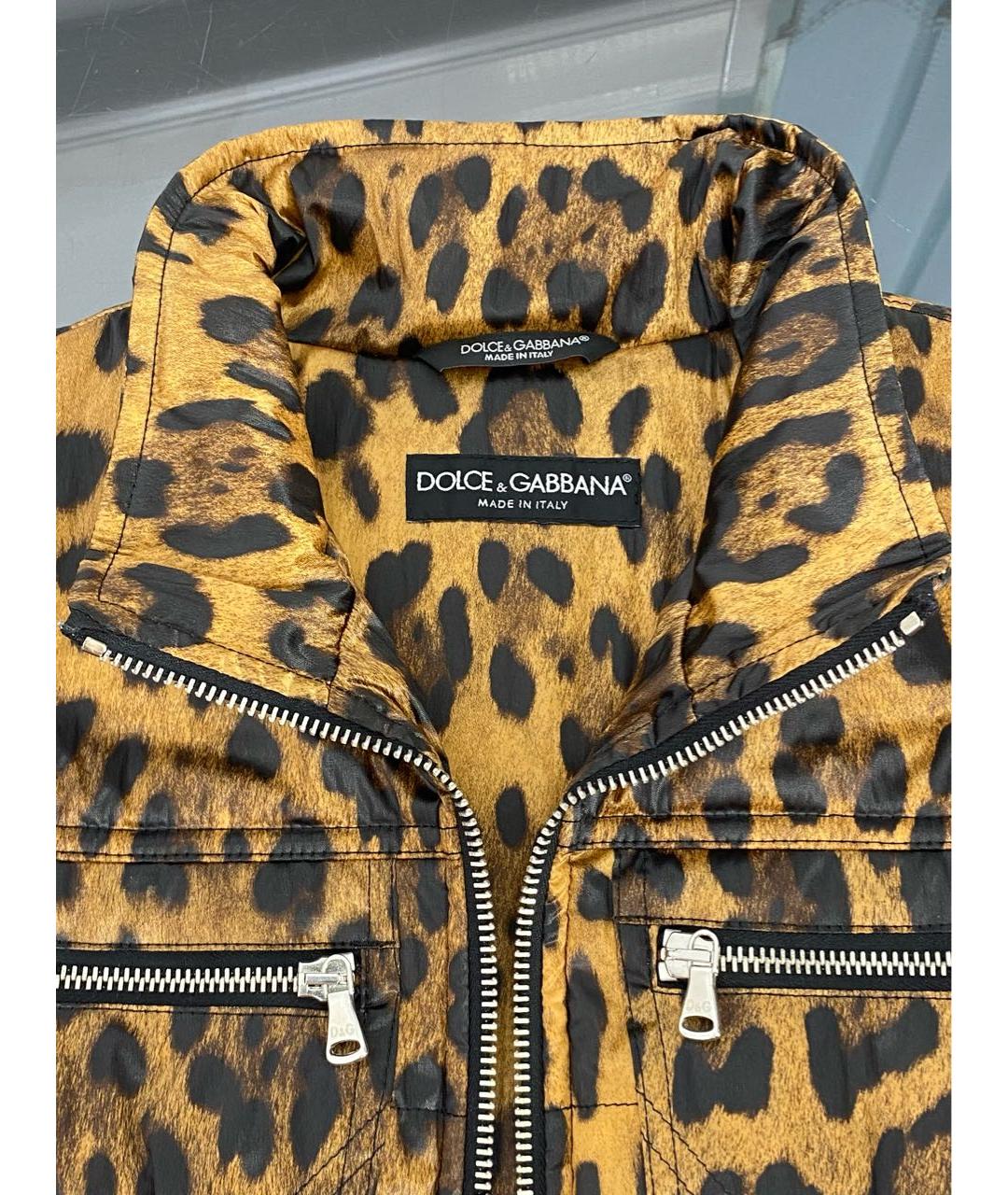 DOLCE&GABBANA Коричневая полиэстеровая куртка, фото 3