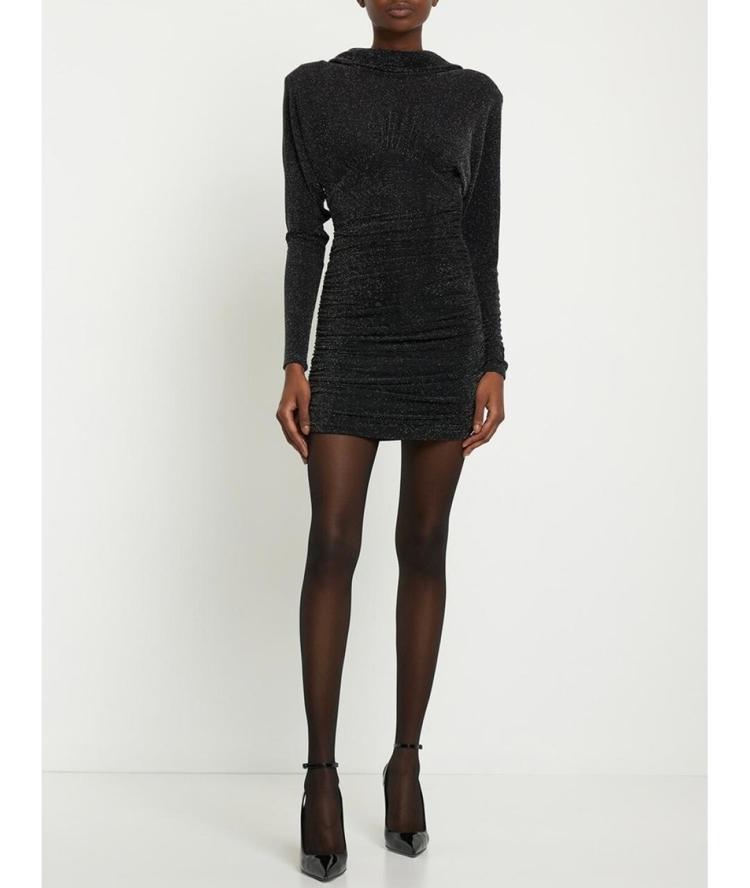 SAINT LAURENT Черное полиамидовое коктейльное платье, фото 2