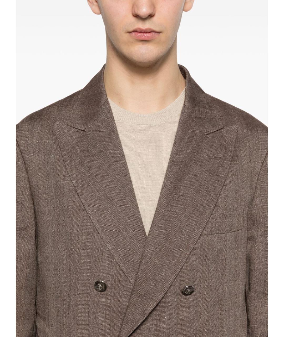 BRUNELLO CUCINELLI Бежевый классический костюм, фото 3