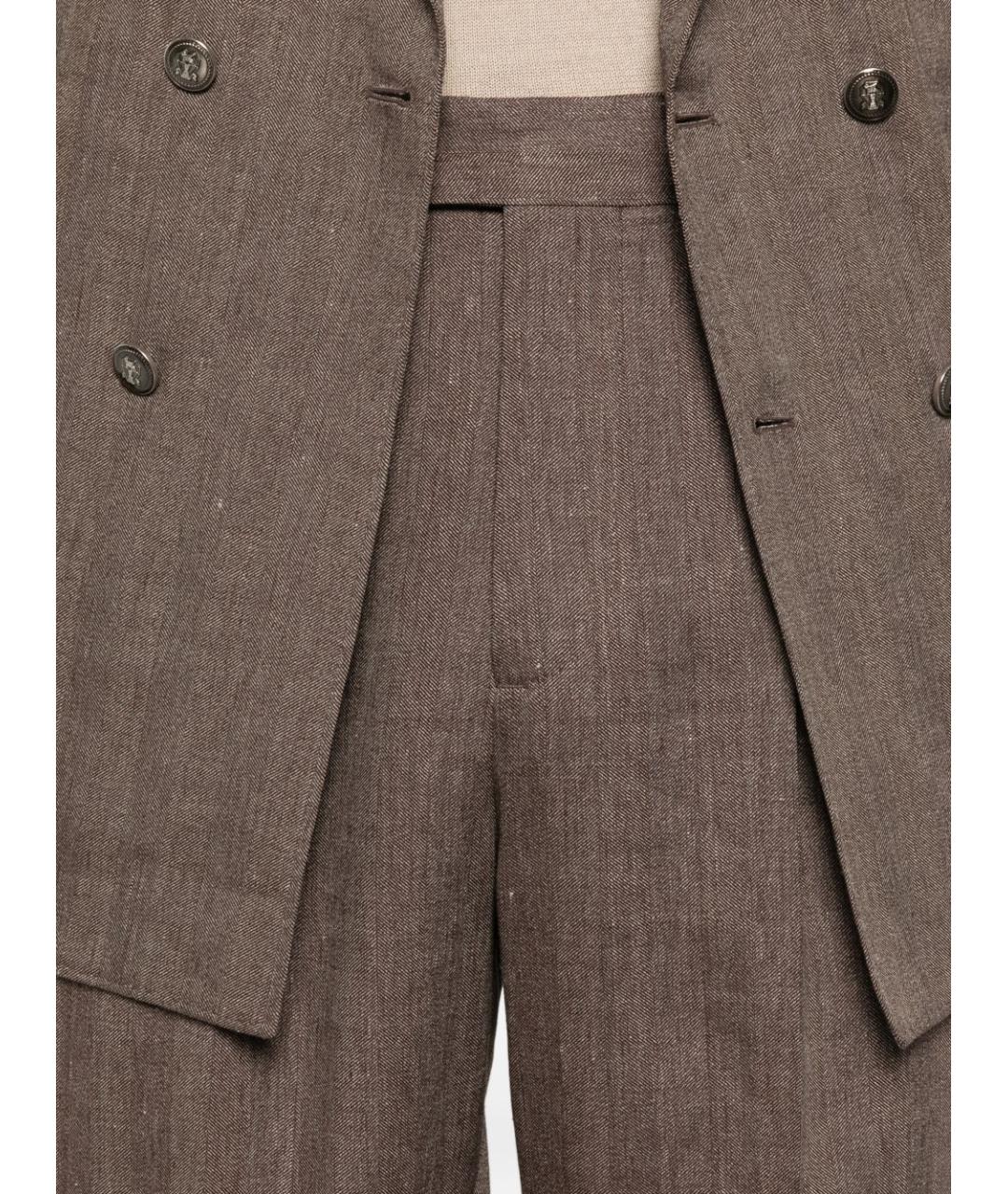 BRUNELLO CUCINELLI Бежевый классический костюм, фото 4