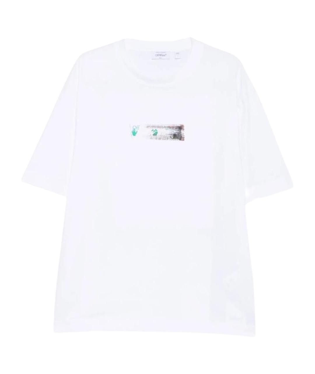 OFF-WHITE Белая хлопковая футболка, фото 1