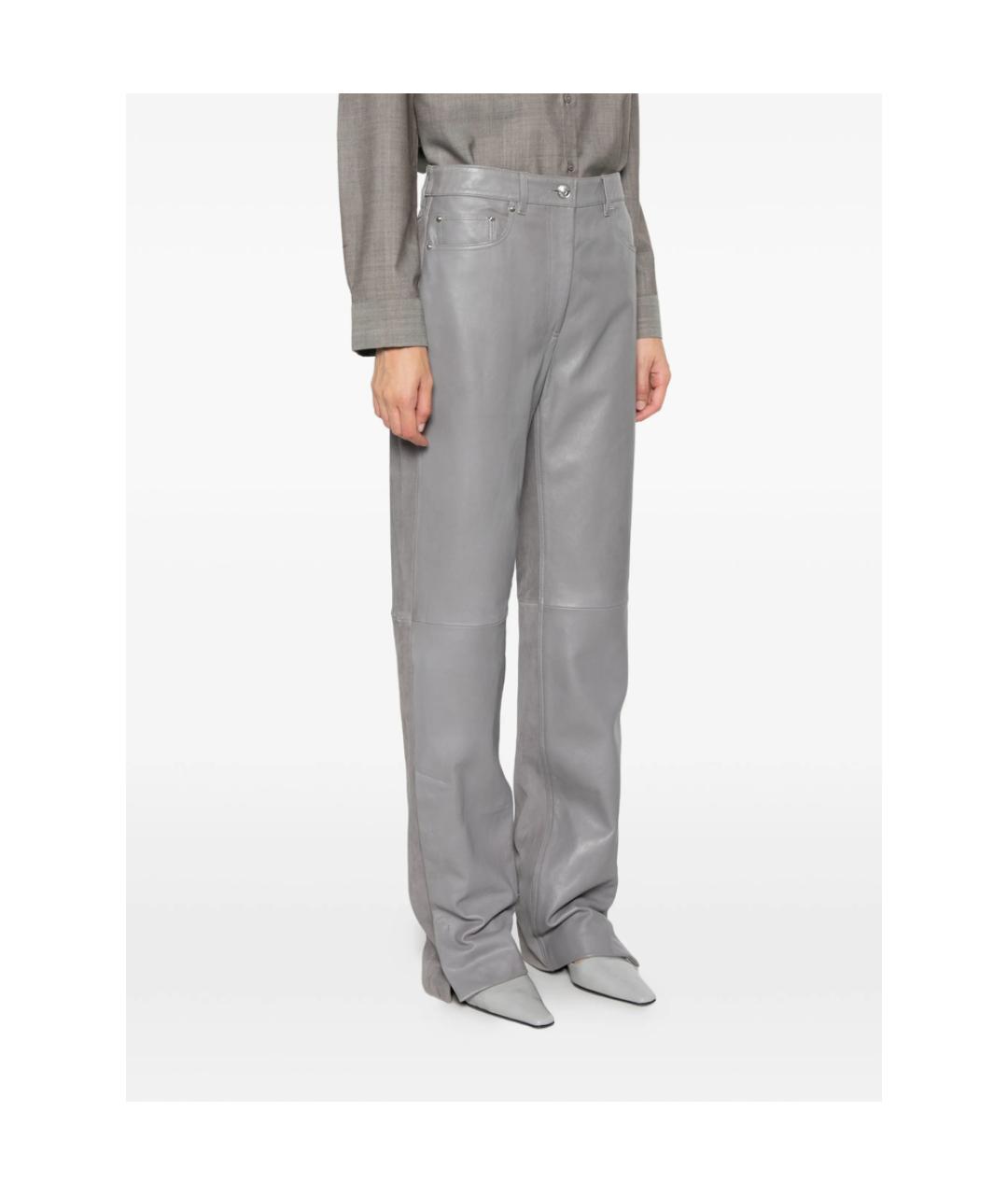 SPORTMAX Серые прямые брюки, фото 5