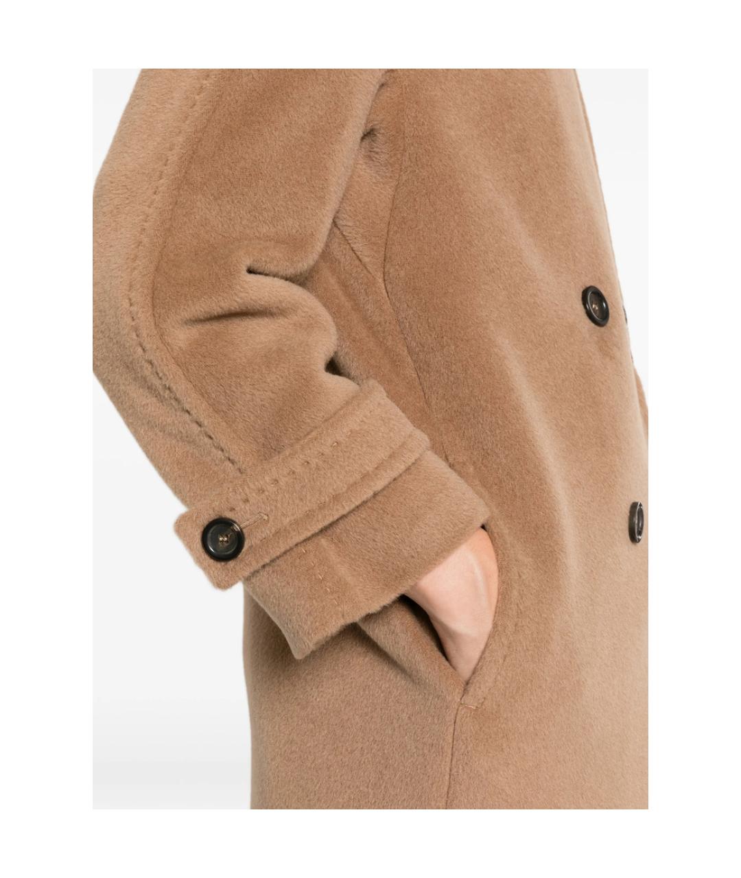 MAX MARA STUDIO Коричневое шерстяное пальто, фото 5