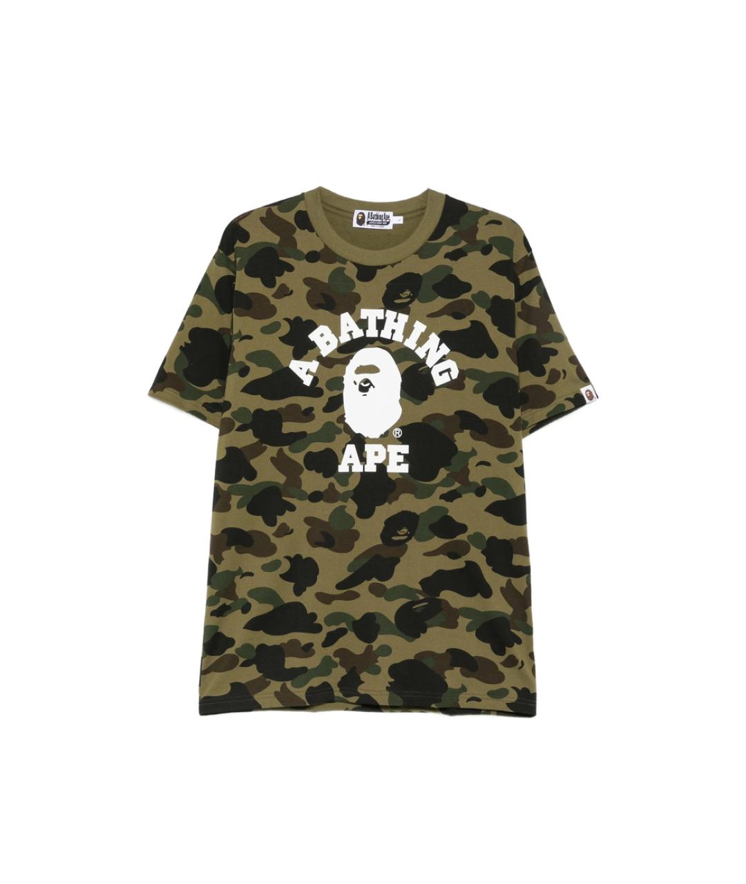 A BATHING APE Зеленая хлопковая футболка, фото 6