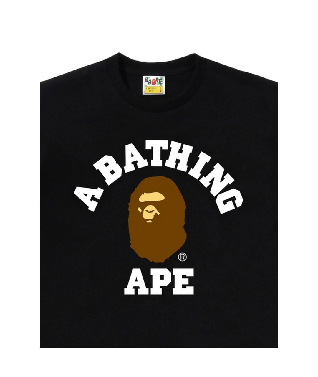 A BATHING APE Черная хлопковая футболка, фото 2