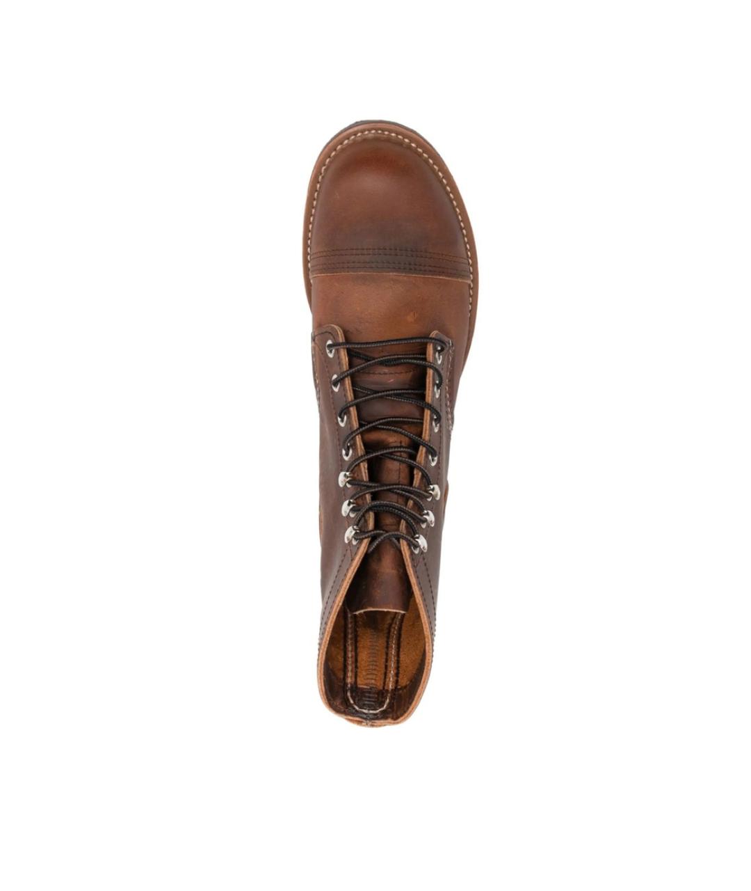 RED WING Коричневые кожаные высокие ботинки, фото 2