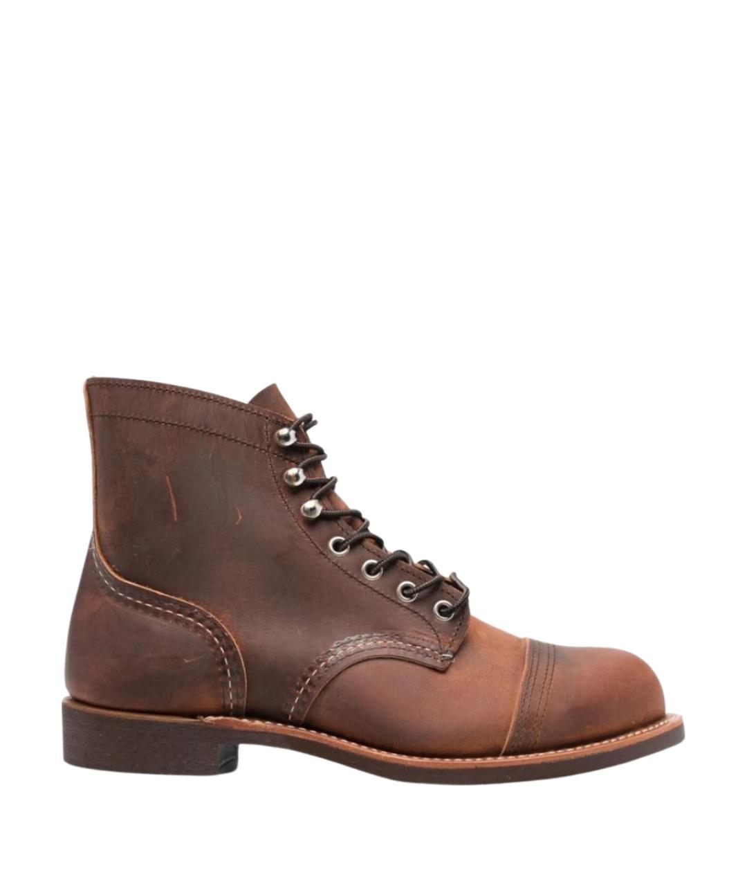 RED WING Коричневые кожаные высокие ботинки, фото 1