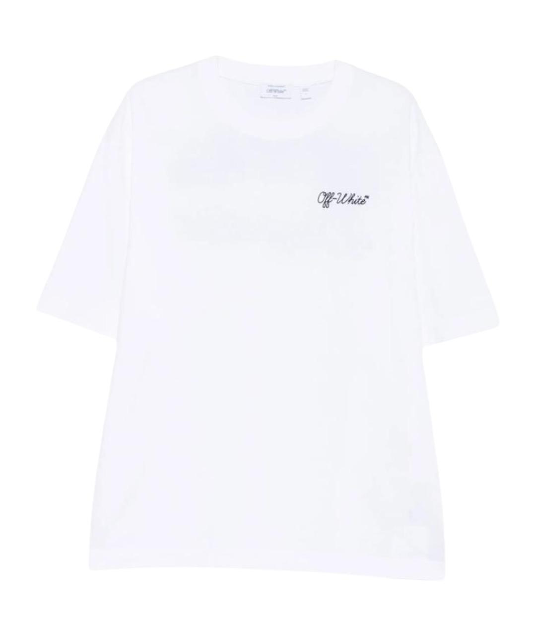 OFF-WHITE Белая хлопковая футболка, фото 1