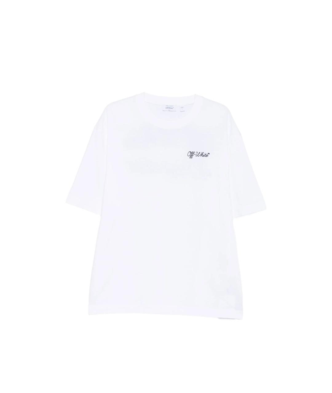 OFF-WHITE Белая хлопковая футболка, фото 6