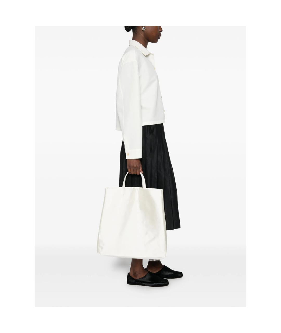 Carven Белая хлопковая сумка тоут, фото 2