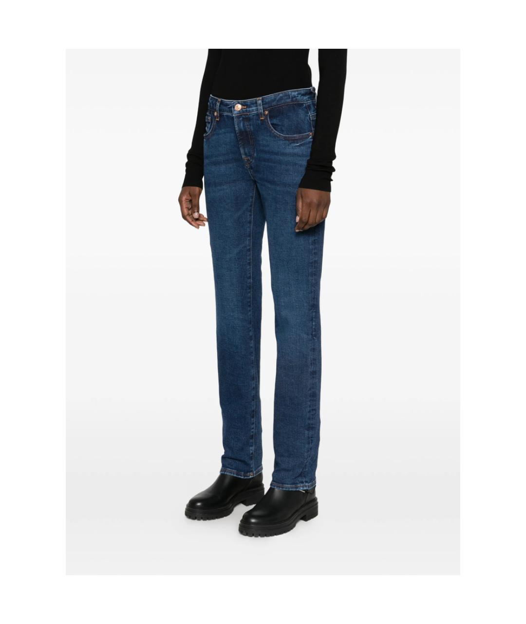 7 FOR ALL MANKIND Синие прямые джинсы, фото 5