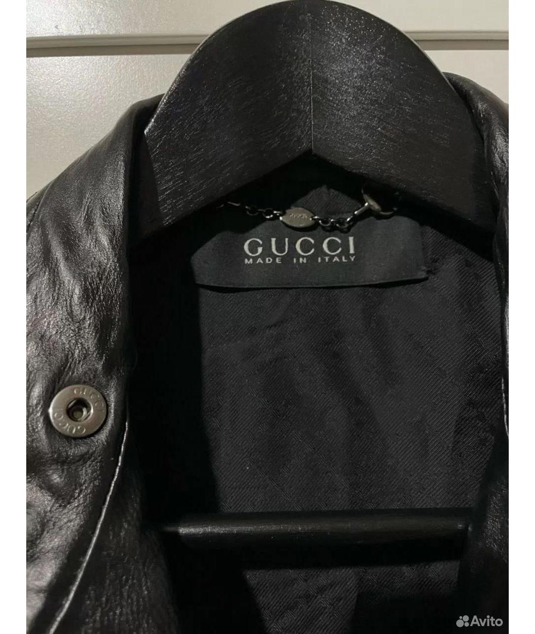 GUCCI Черная кожаная куртка, фото 3