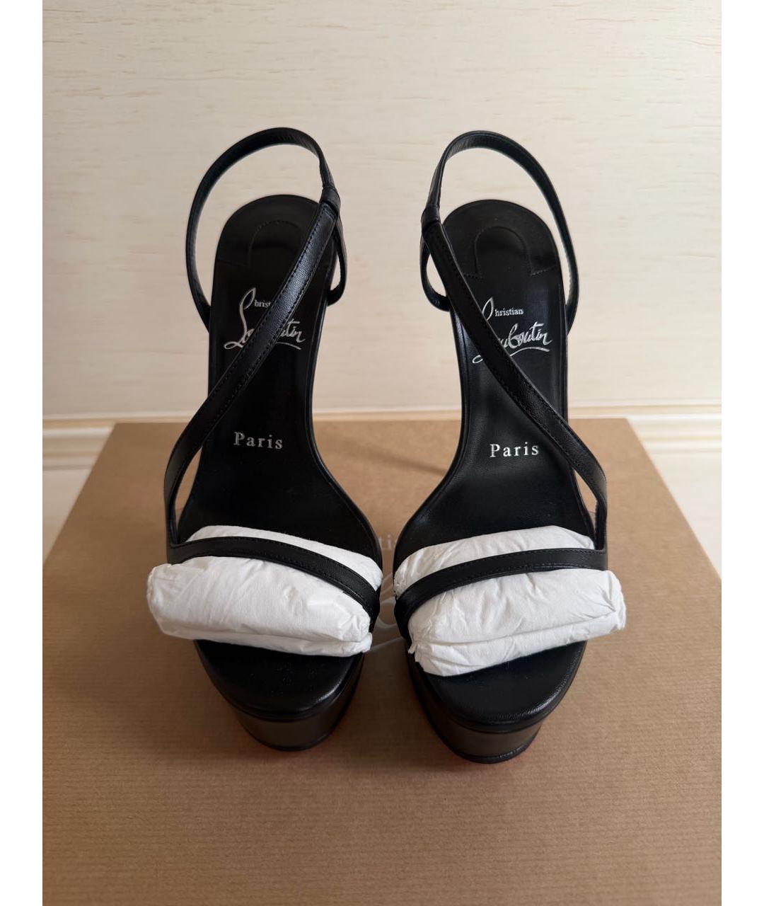 CHRISTIAN LOUBOUTIN Черные кожаные туфли, фото 2