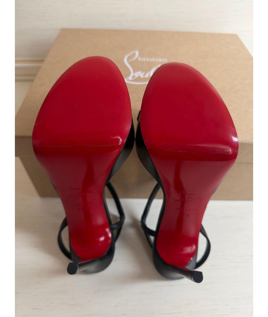 CHRISTIAN LOUBOUTIN Черные кожаные туфли, фото 7