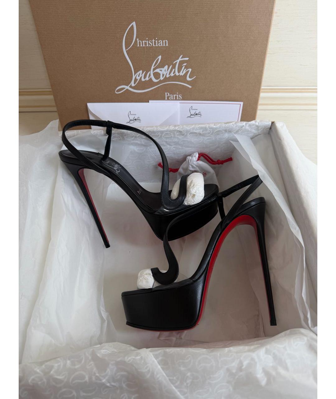 CHRISTIAN LOUBOUTIN Черные кожаные туфли, фото 5