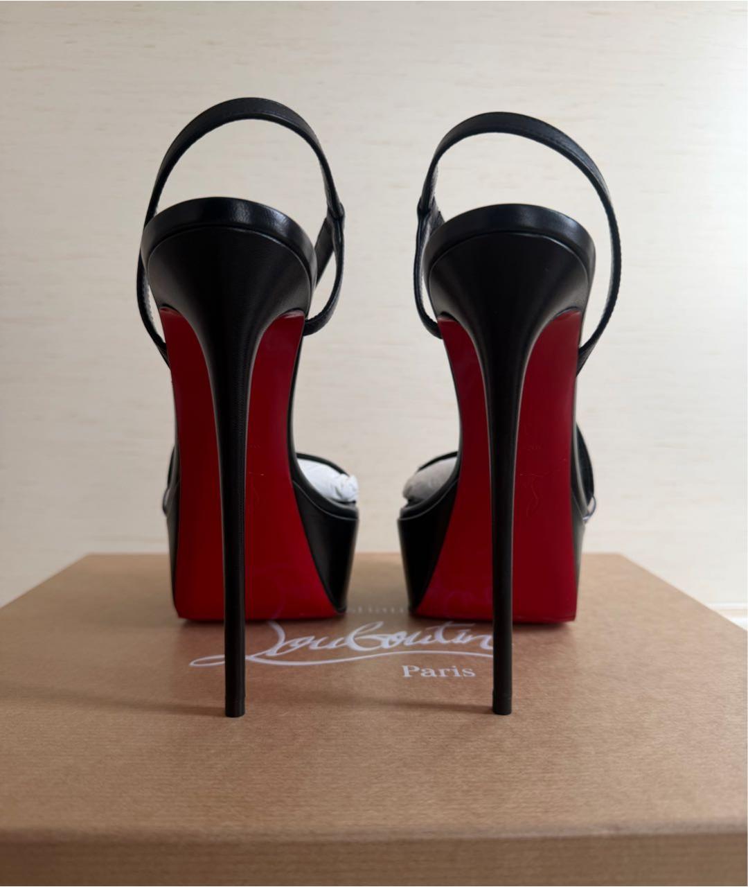 CHRISTIAN LOUBOUTIN Черные кожаные туфли, фото 4