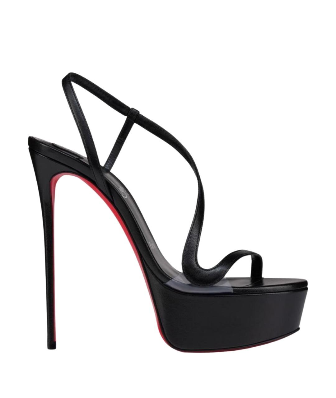 CHRISTIAN LOUBOUTIN Черные кожаные туфли, фото 1
