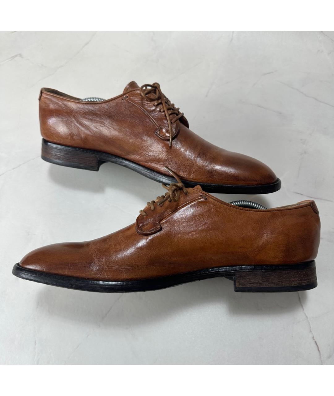 OFFICINE CREATIVE Коричневые кожаные туфли, фото 5