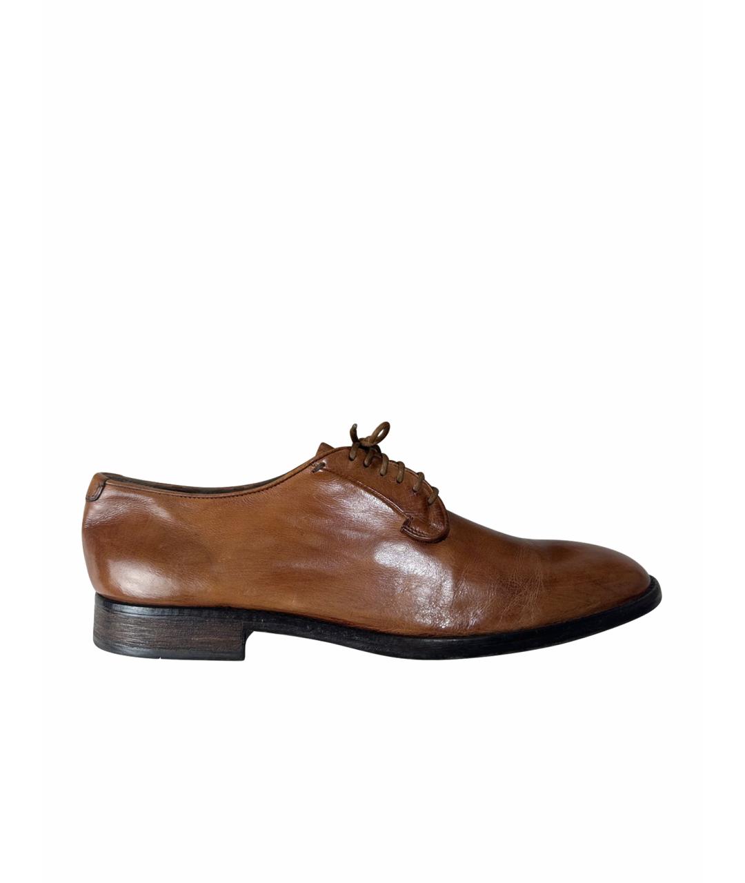 OFFICINE CREATIVE Коричневые кожаные туфли, фото 1