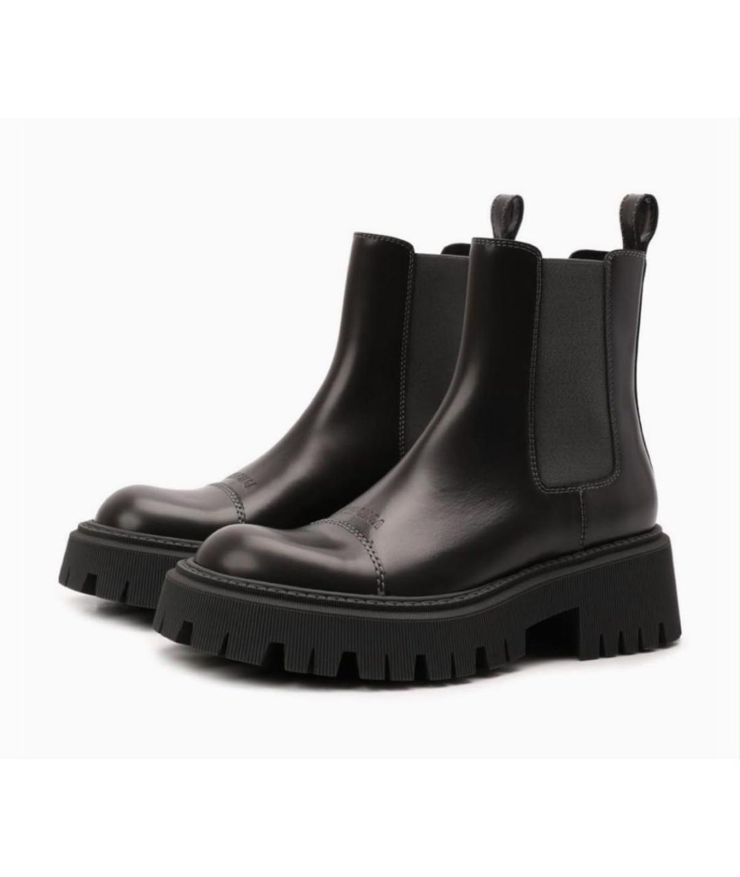 BALENCIAGA Черные кожаные ботинки, фото 8