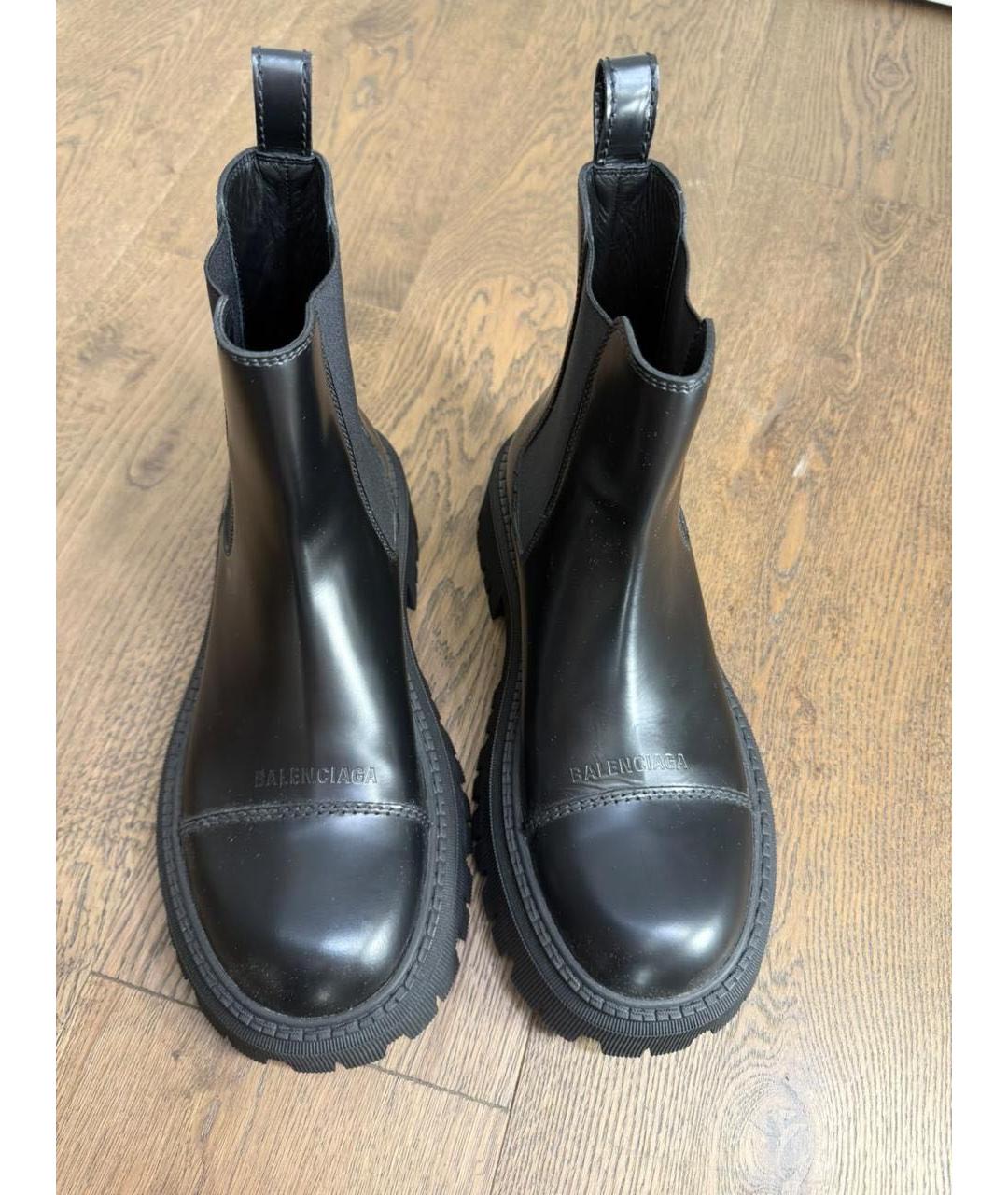 BALENCIAGA Черные кожаные ботинки, фото 2