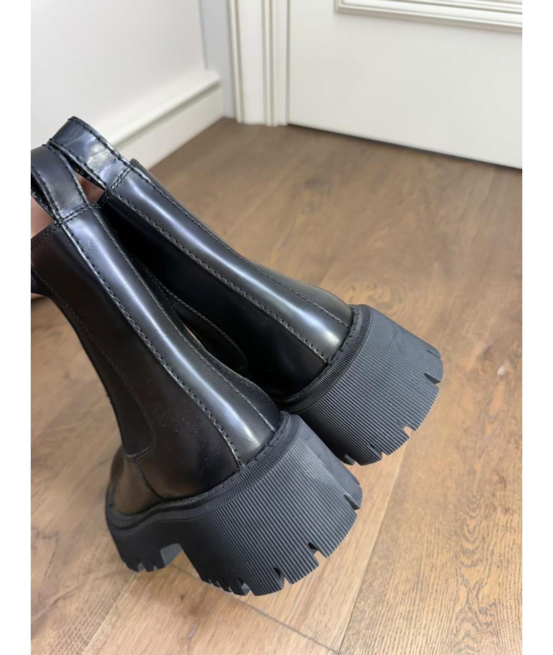 BALENCIAGA Черные кожаные ботинки, фото 4