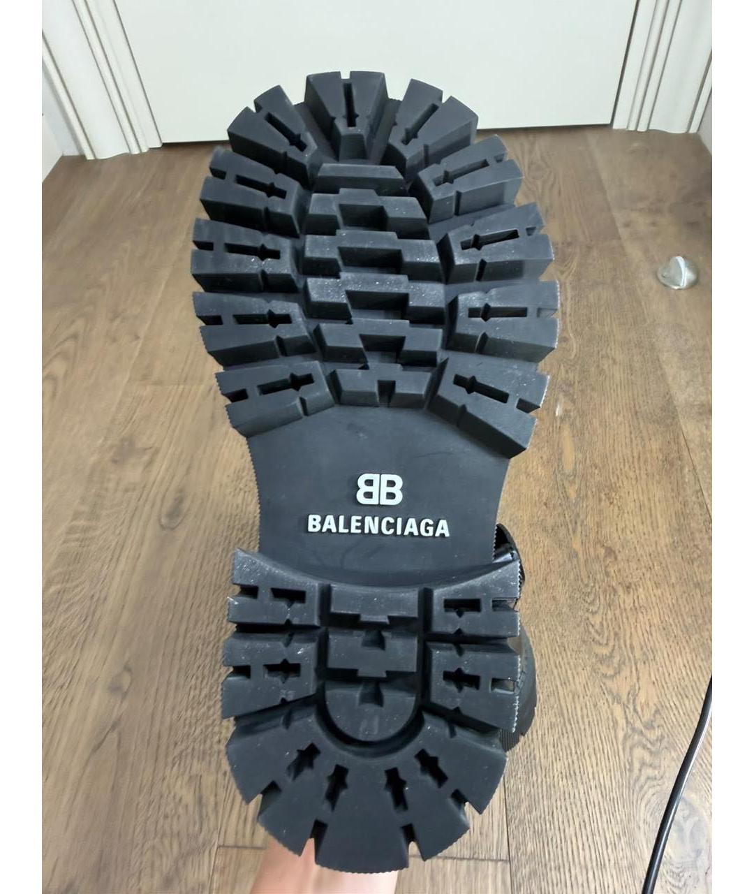 BALENCIAGA Черные кожаные ботинки, фото 5