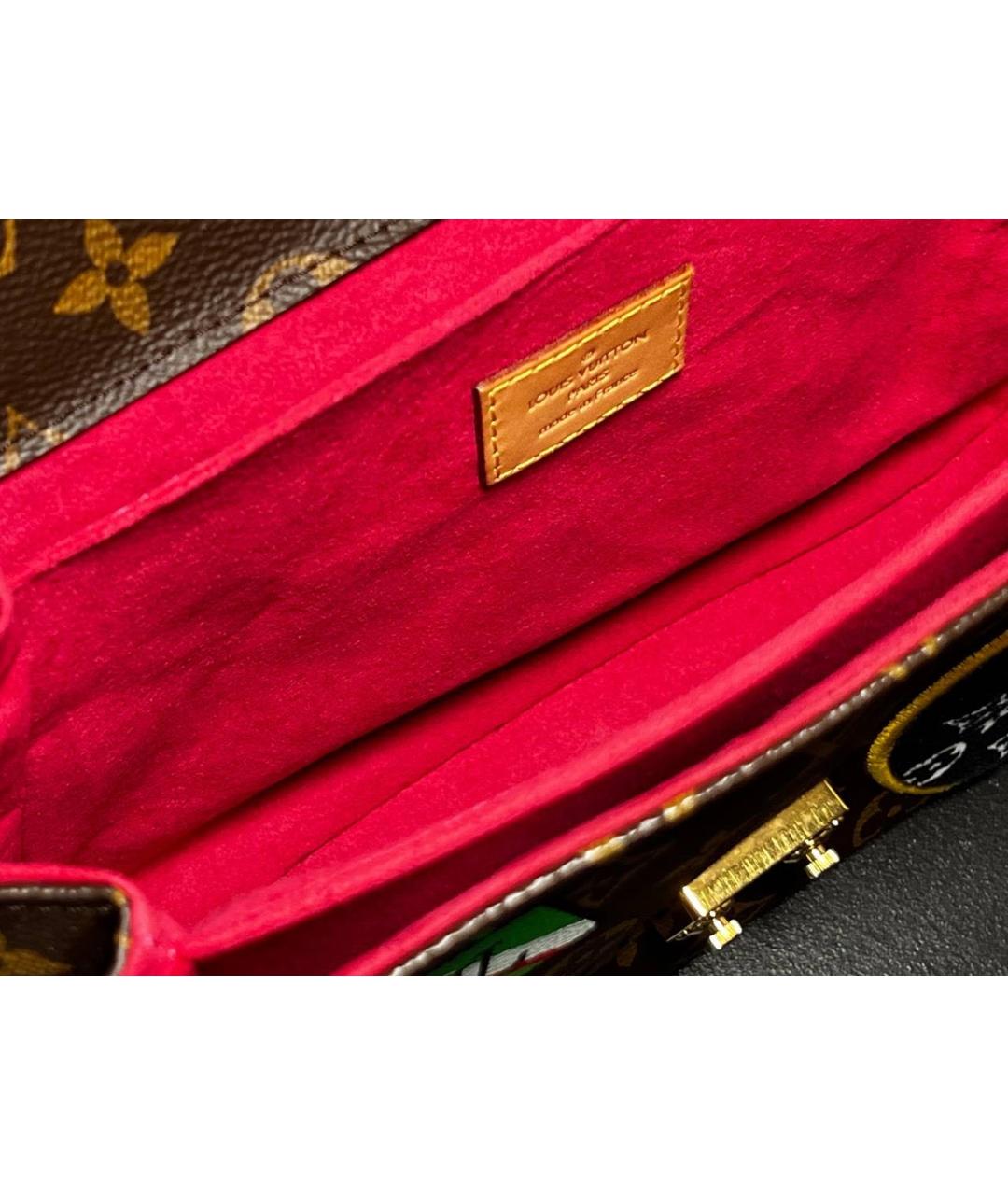 LOUIS VUITTON Коричневая кожаная сумка через плечо, фото 4