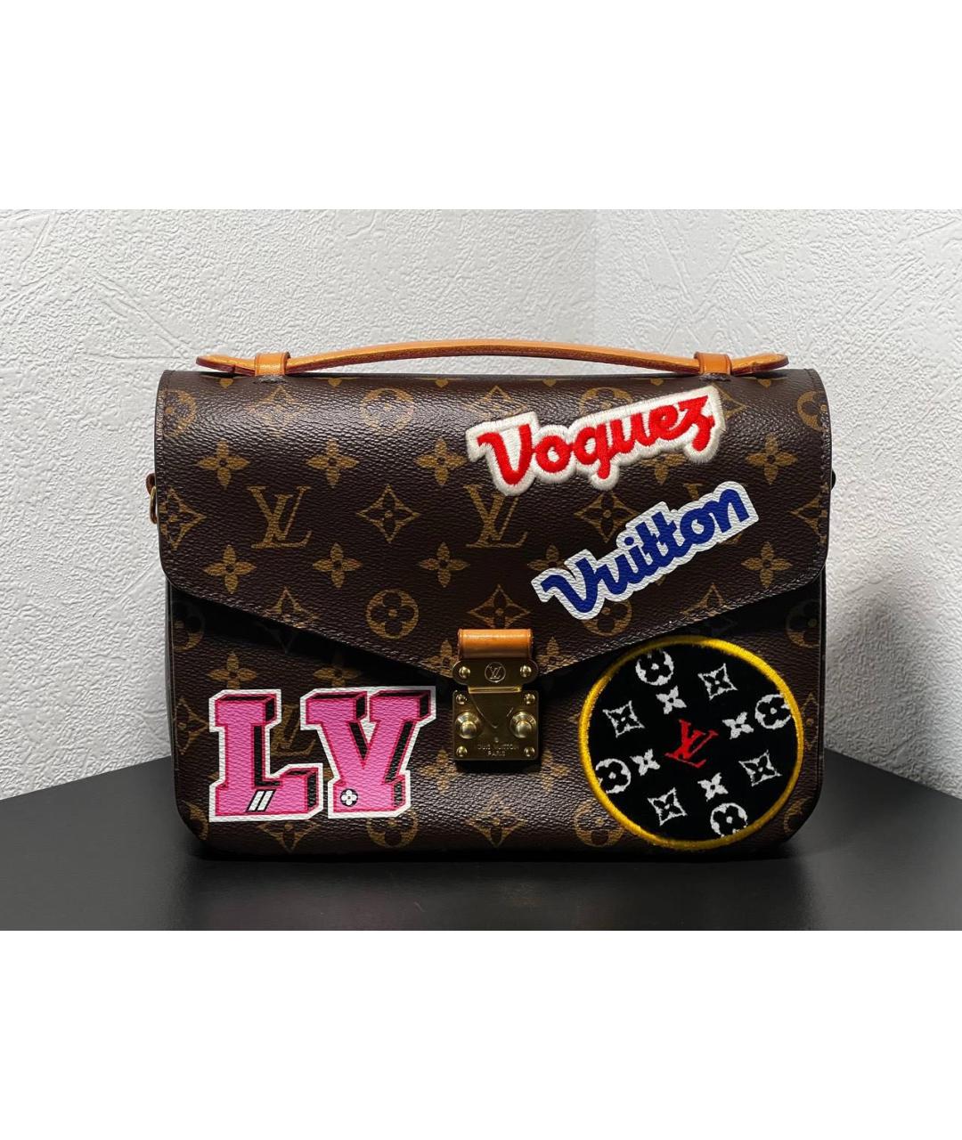 LOUIS VUITTON Коричневая кожаная сумка через плечо, фото 6