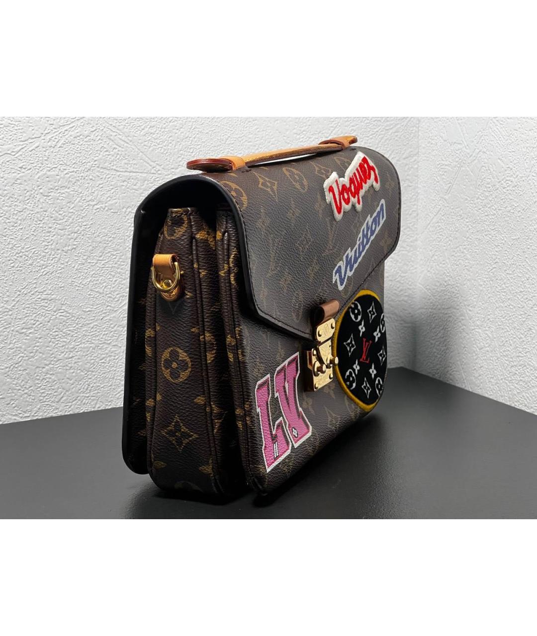 LOUIS VUITTON Коричневая кожаная сумка через плечо, фото 3