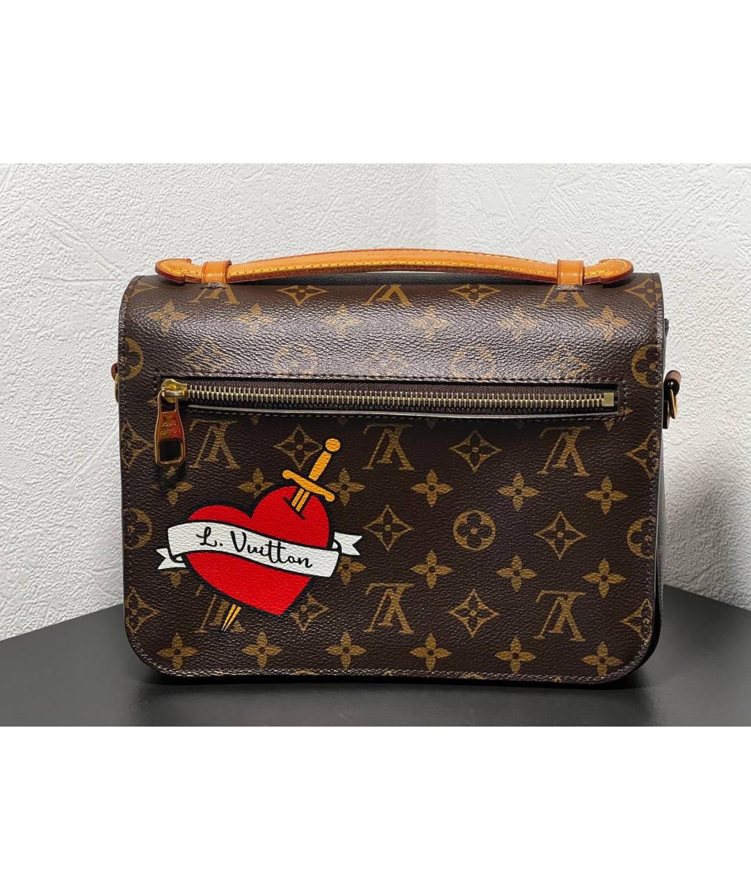 LOUIS VUITTON Коричневая кожаная сумка через плечо, фото 2
