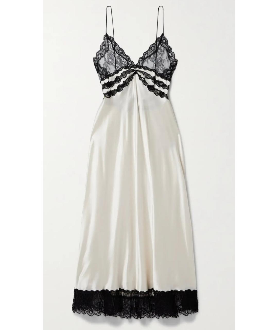 SAINT LAURENT Белое шелковое коктейльное платье, фото 10