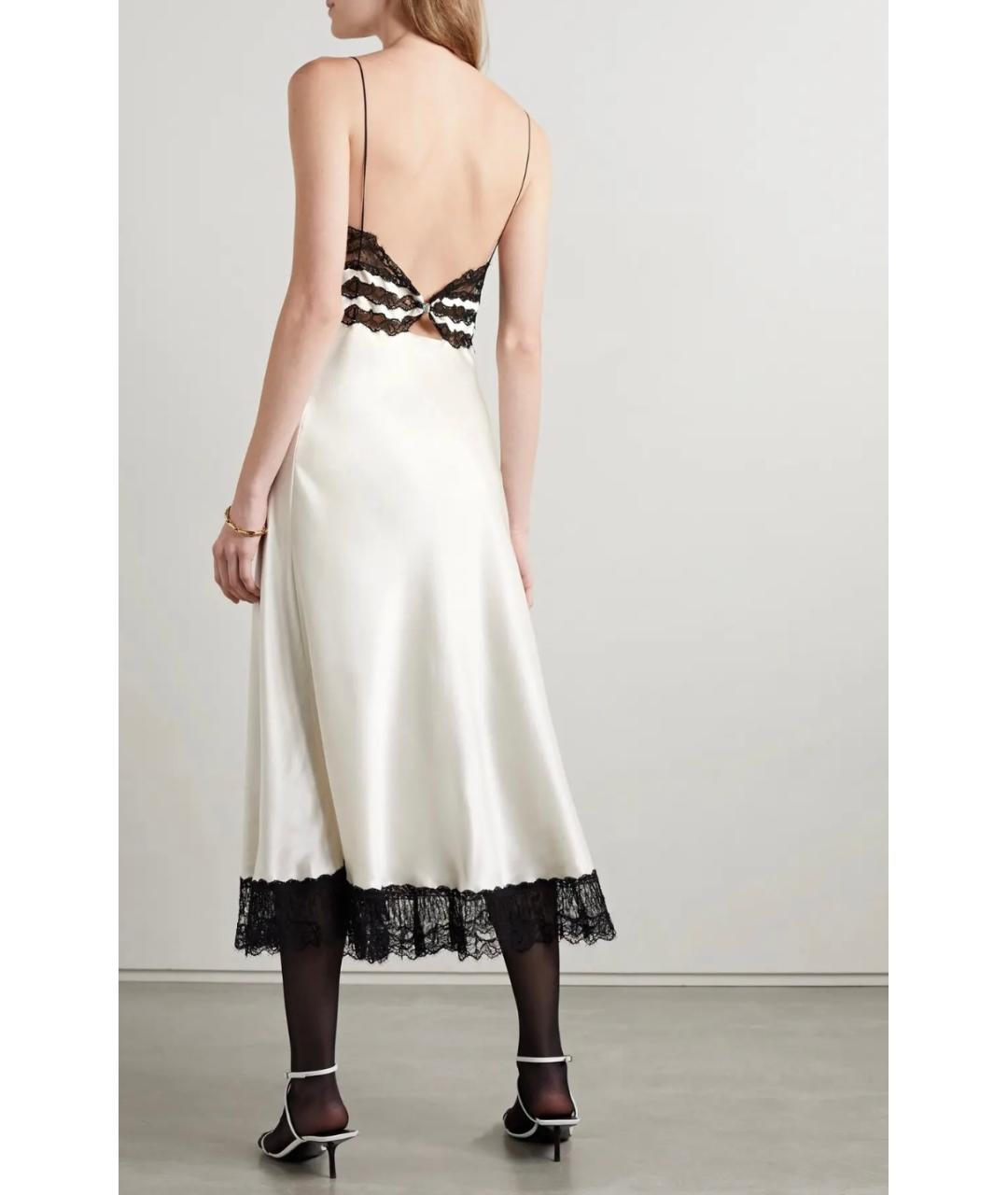 SAINT LAURENT Белое шелковое коктейльное платье, фото 7