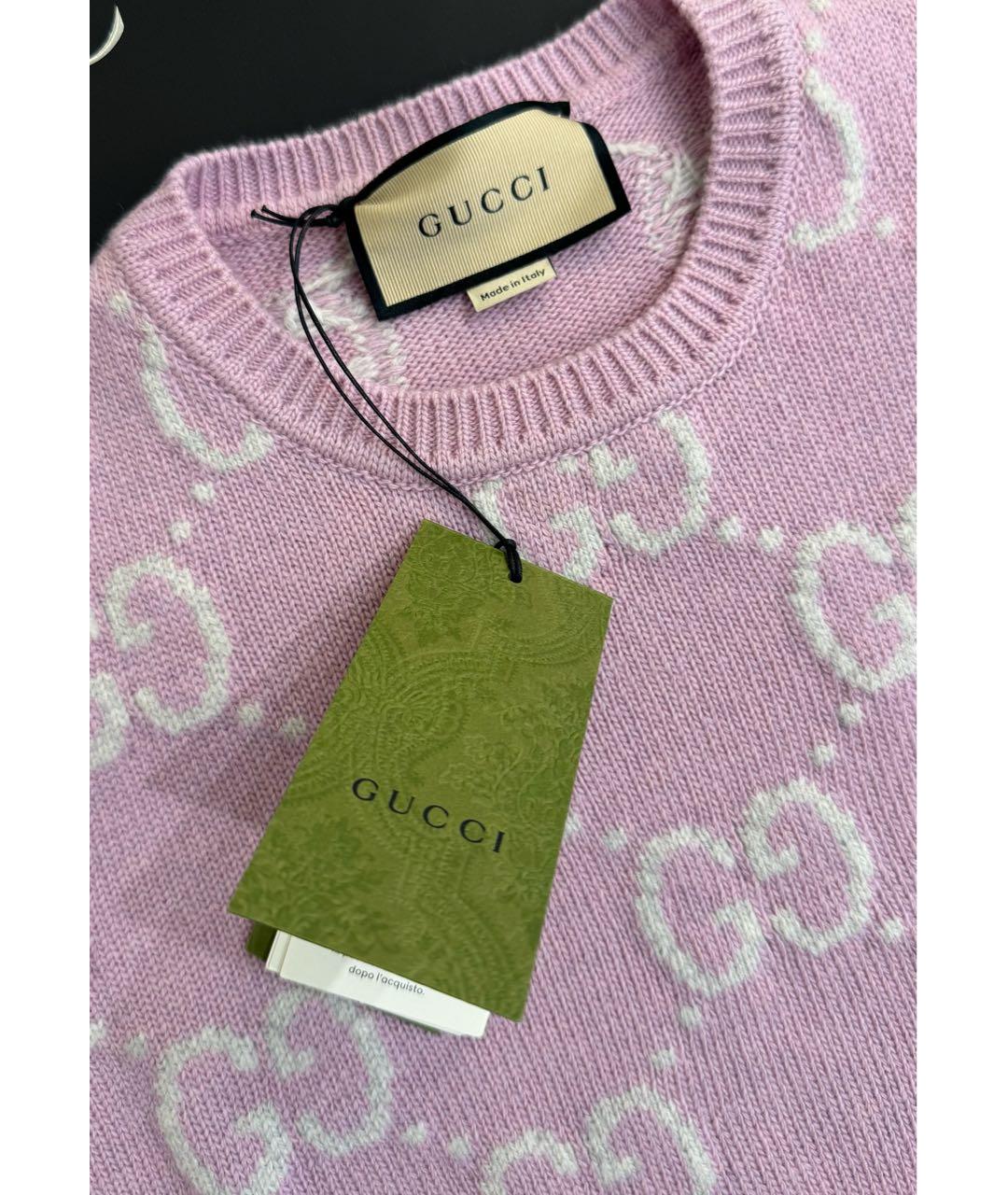 GUCCI Розовый шерстяной джемпер / свитер, фото 8